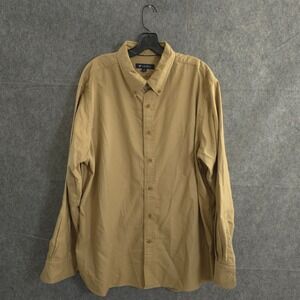Cremieux Button Down Shirt Mens Sz XL Long Sleeve Casual Tan Solid Work Business